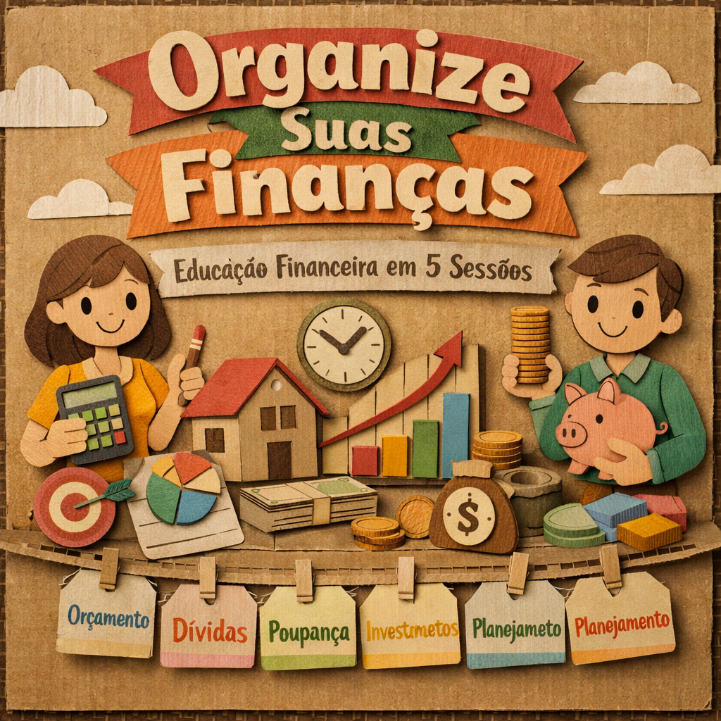 Ilustração de consultoria financeira com metas, gráficos e planejamento